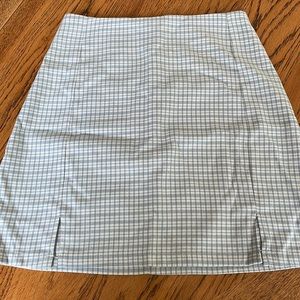 Brandy Melville Cara Mini Skirt - light blue plaid
